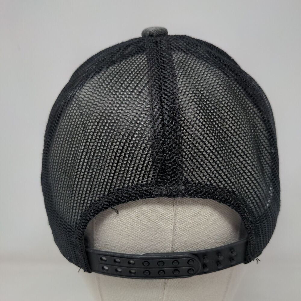 Fish Leather Patch Snapback Mesh Back Trucker Hat… - image 5